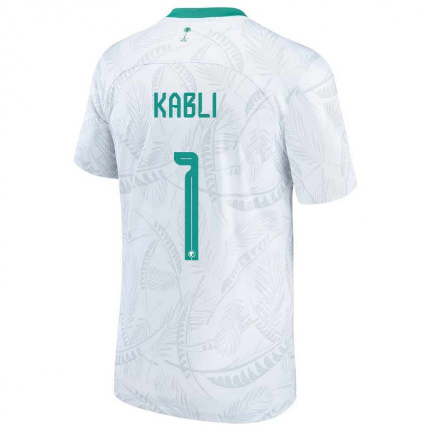 Hombre Camiseta Arabia Saudita Bader Kabli #1 Blanco 1ª Equipación 22-24 La Camisa Chile