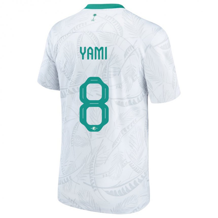 Hombre Camiseta Arabia Saudita Riyadh Yami #8 Blanco 1ª Equipación 22-24 La Camisa Chile