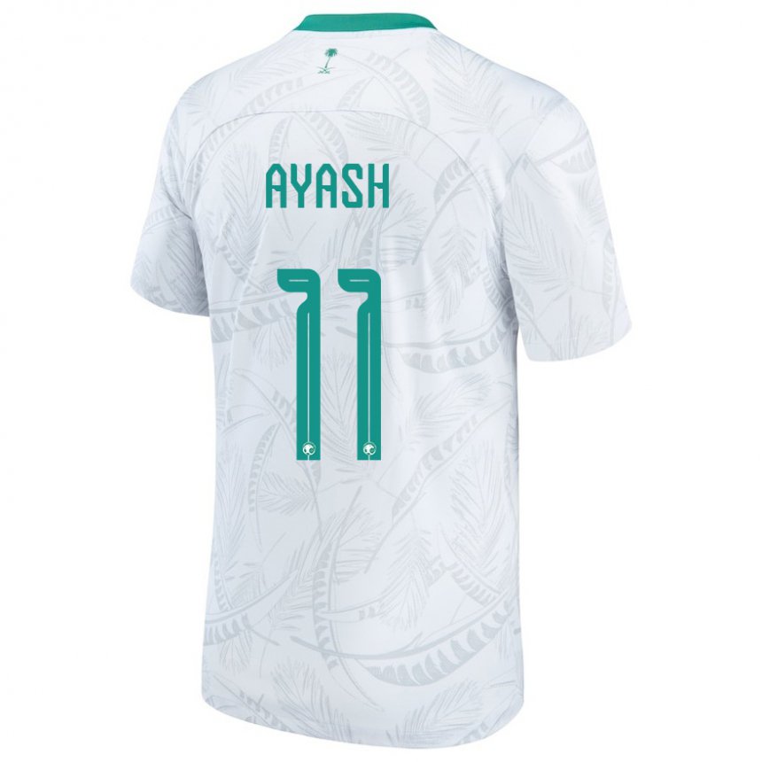 Hombre Camiseta Arabia Saudita Ziyad Ayash #11 Blanco 1ª Equipación 22-24 La Camisa Chile