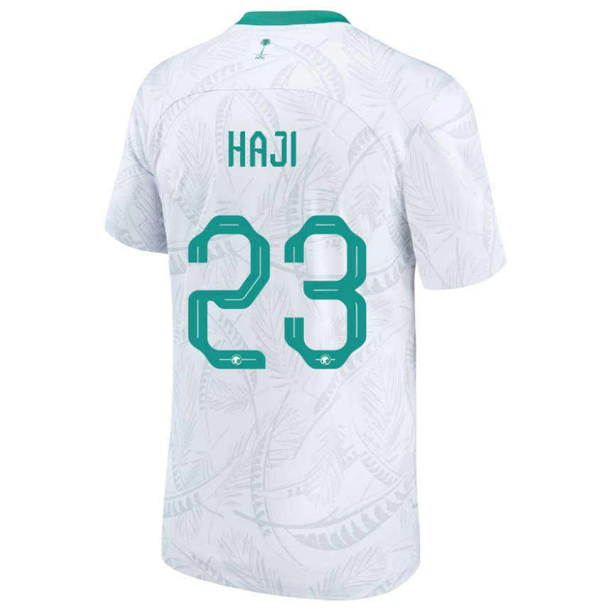 Hombre Camiseta Arabia Saudita Talal Haji #23 Blanco 1ª Equipación 22-24 La Camisa Chile