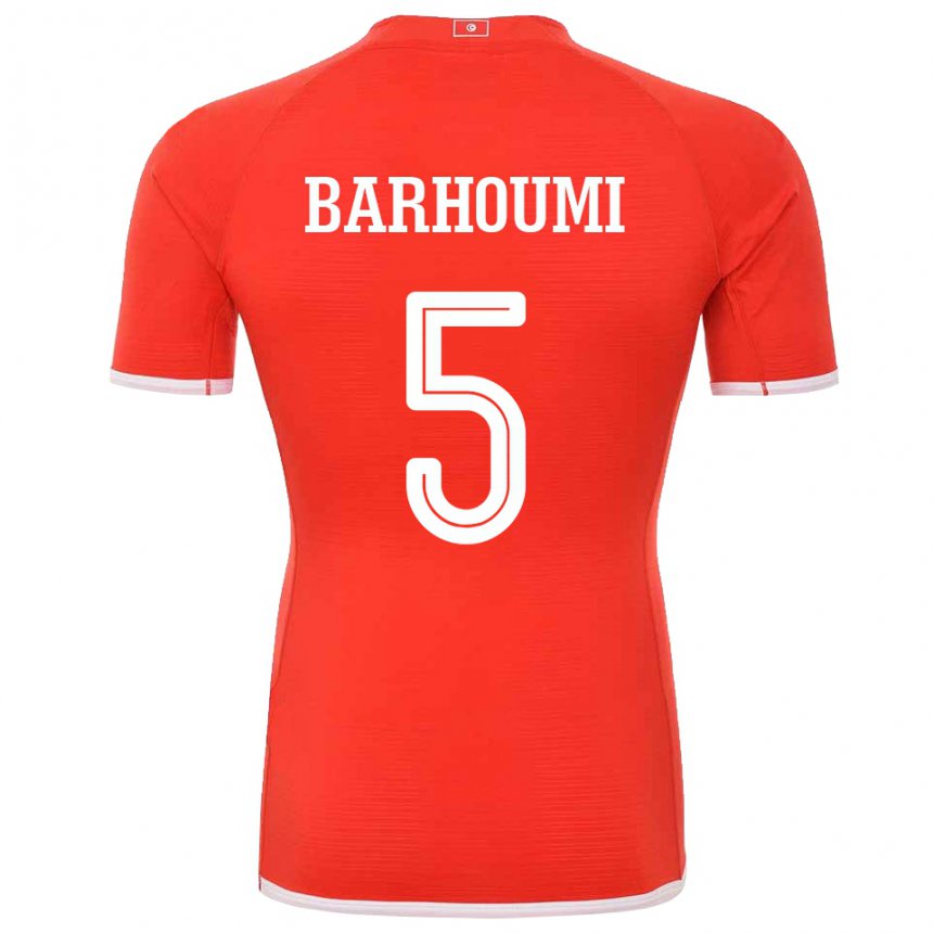 Hombre Camiseta Túnez Jasmina Barhoumi #5 Rojo 1ª Equipación 22-24 La Camisa Chile