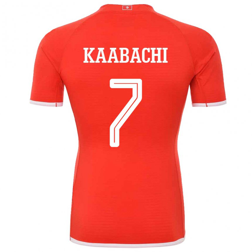 Hombre Camiseta Túnez Ella Kaabachi #7 Rojo 1ª Equipación 22-24 La Camisa Chile