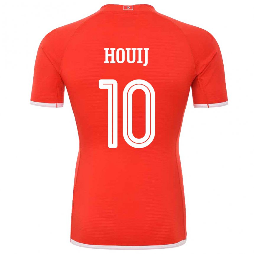 Hombre Camiseta Túnez Mariem Houij #10 Rojo 1ª Equipación 22-24 La Camisa Chile