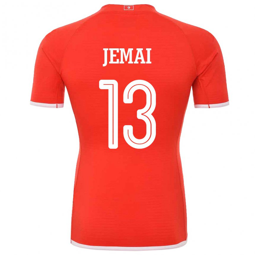 Hombre Camiseta Túnez Yasmine Jemai #13 Rojo 1ª Equipación 22-24 La Camisa Chile