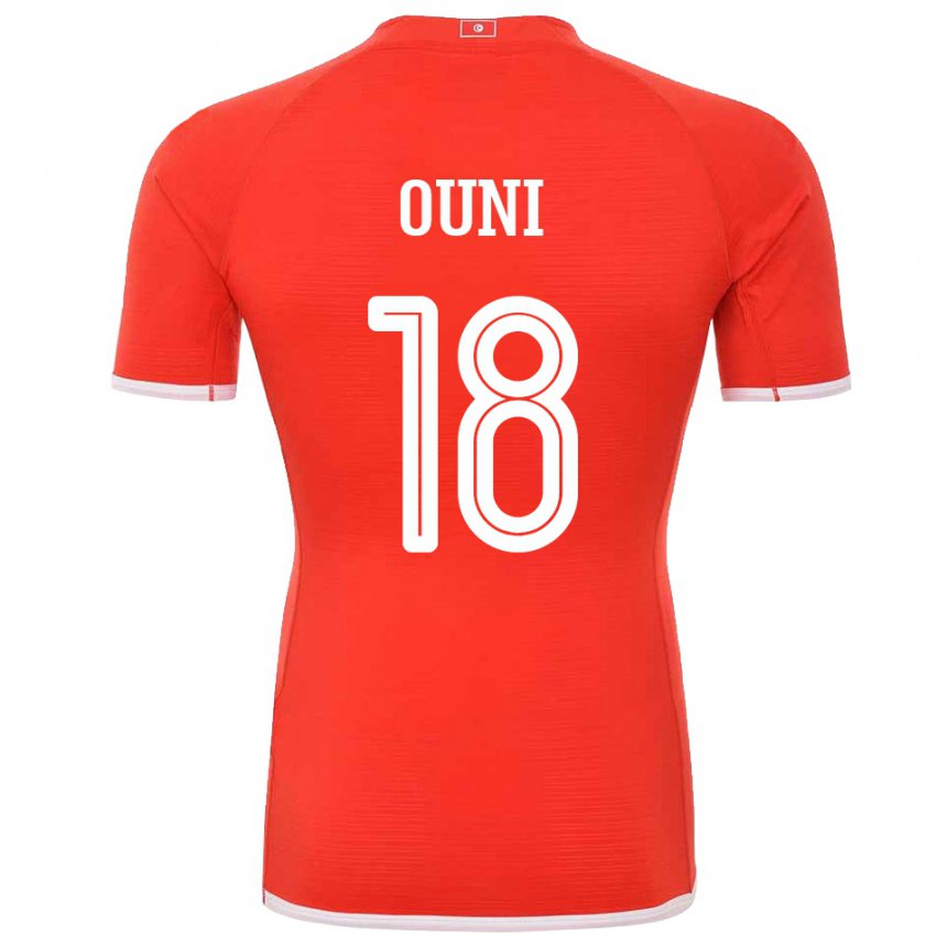 Hombre Camiseta Túnez Samia Ouni #18 Rojo 1ª Equipación 22-24 La Camisa Chile