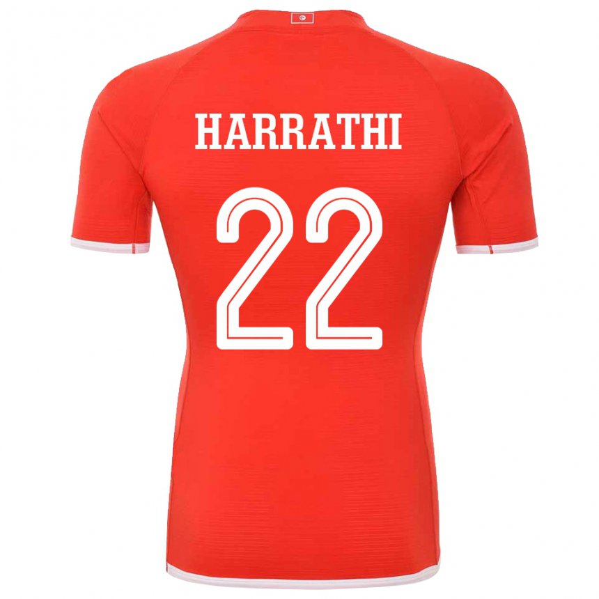 Hombre Camiseta Túnez Najla Harrathi #22 Rojo 1ª Equipación 22-24 La Camisa Chile