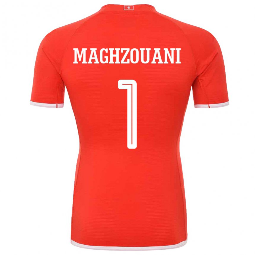 Hombre Camiseta Túnez Wassim Maghzouani #1 Rojo 1ª Equipación 22-24 La Camisa Chile