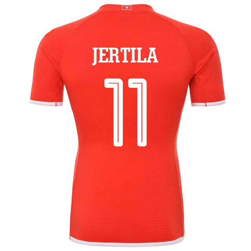 Hombre Camiseta Túnez Hedi Jertila #11 Rojo 1ª Equipación 22-24 La Camisa Chile