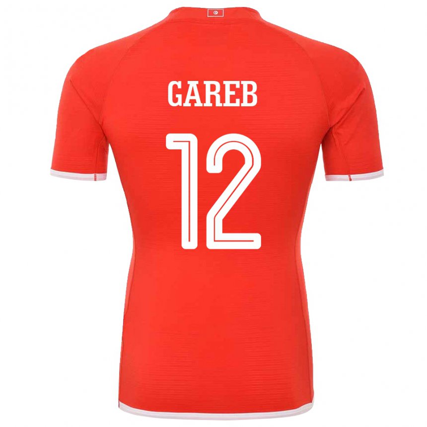 Hombre Camiseta Túnez Adem Gareb #12 Rojo 1ª Equipación 22-24 La Camisa Chile