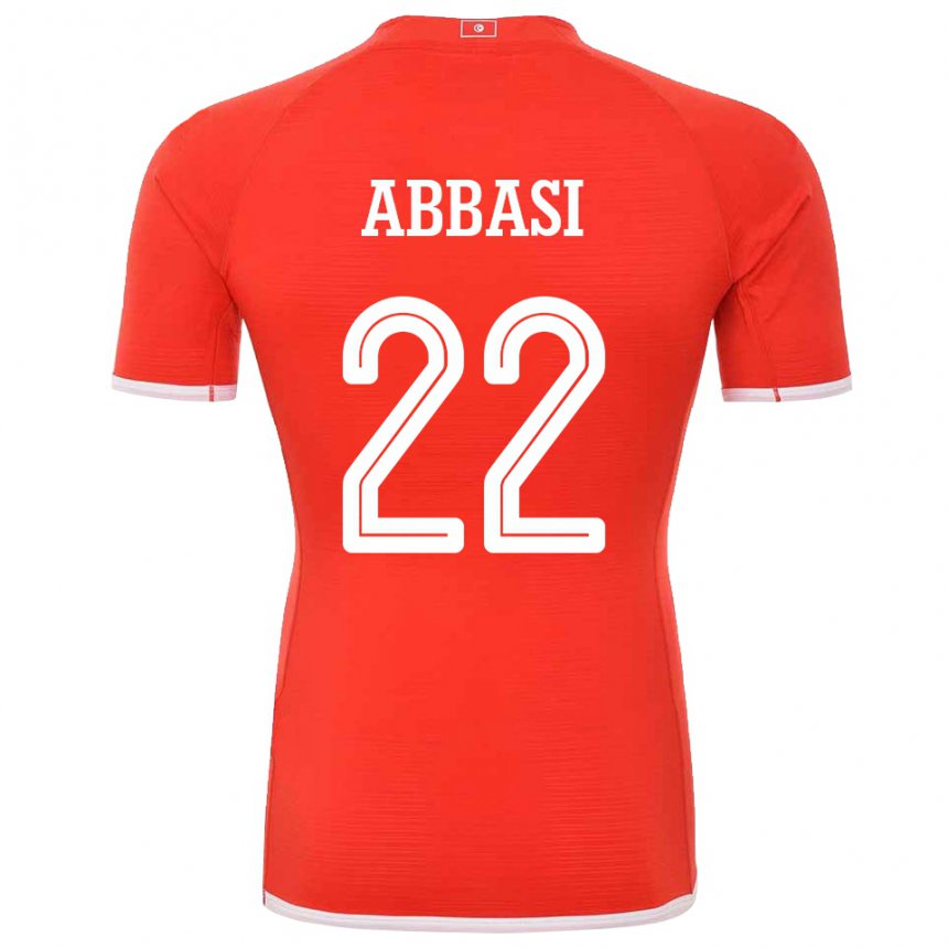 Hombre Camiseta Túnez Bechir Abbasi #22 Rojo 1ª Equipación 22-24 La Camisa Chile