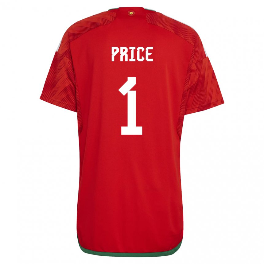 Hombre Camiseta Gales Jo Price #1 Rojo 1ª Equipación 22-24 La Camisa Chile