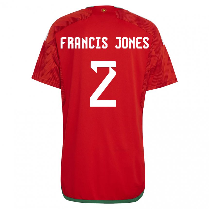 Hombre Camiseta Gales Maria Francis Jones #2 Rojo 1ª Equipación 22-24 La Camisa Chile