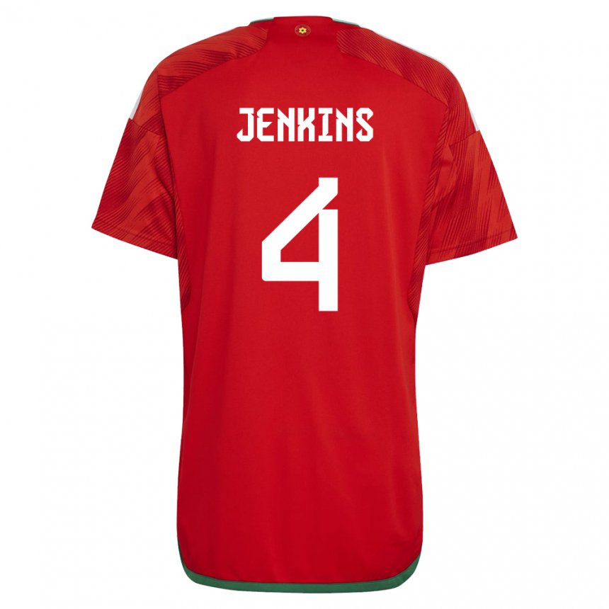 Hombre Camiseta Gales Shaunna Jenkins #4 Rojo 1ª Equipación 22-24 La Camisa Chile