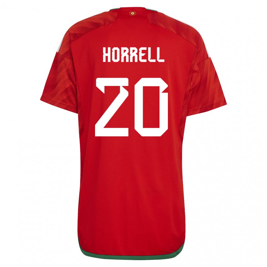 Hombre Camiseta Gales Grace Horrell #20 Rojo 1ª Equipación 22-24 La Camisa Chile