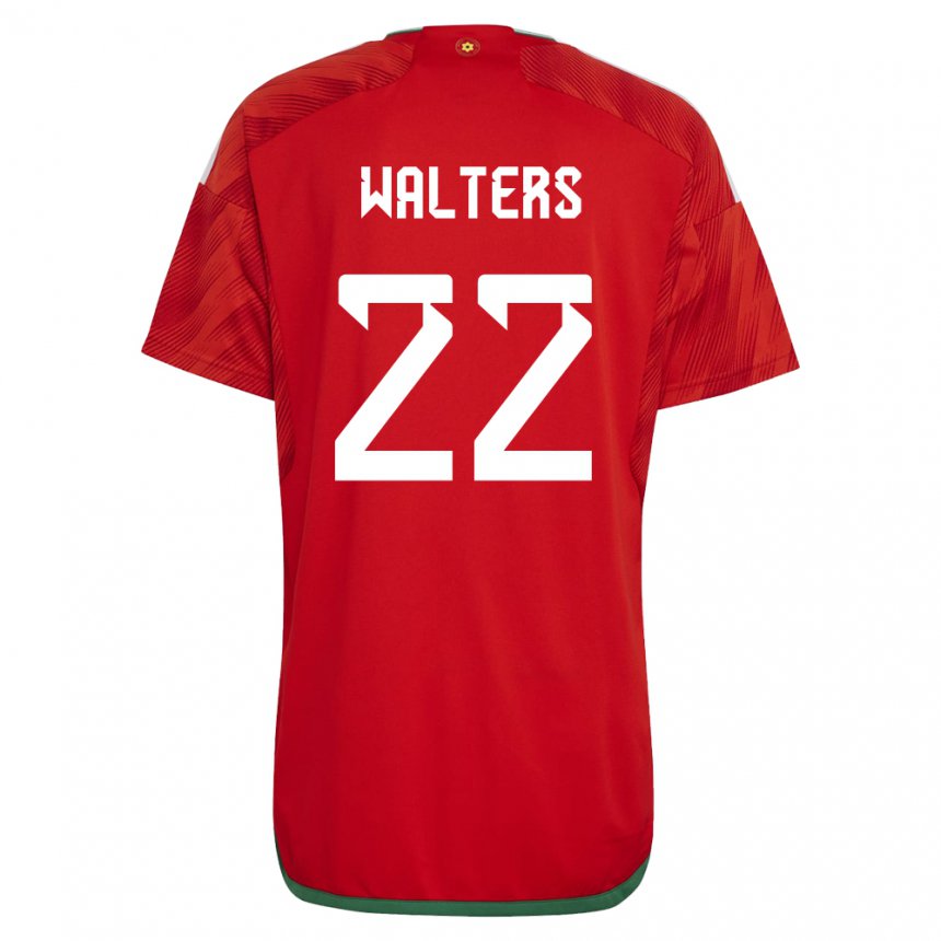 Hombre Camiseta Gales Georgia Walters #22 Rojo 1ª Equipación 22-24 La Camisa Chile