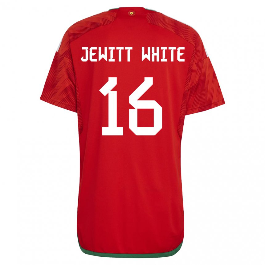 Hombre Camiseta Gales Harry Jewitt White #16 Rojo 1ª Equipación 22-24 La Camisa Chile