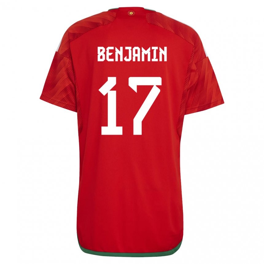 Hombre Camiseta Gales Omari Benjamin #17 Rojo 1ª Equipación 22-24 La Camisa Chile