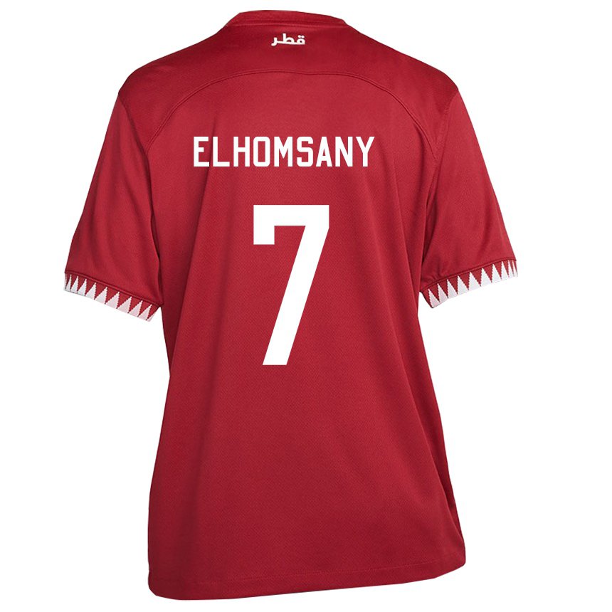 Hombre Camiseta Catar Yasmeen Elhomsany #7 Granate 1ª Equipación 22-24 La Camisa Chile