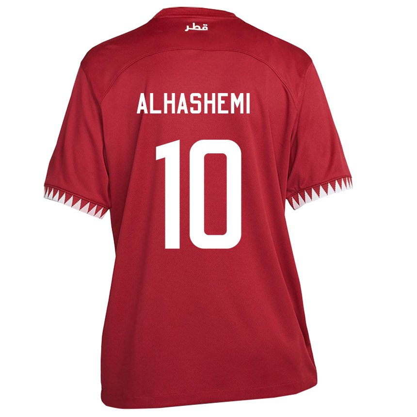 Hombre Camiseta Catar Suaad Alhashemi #10 Granate 1ª Equipación 22-24 La Camisa Chile