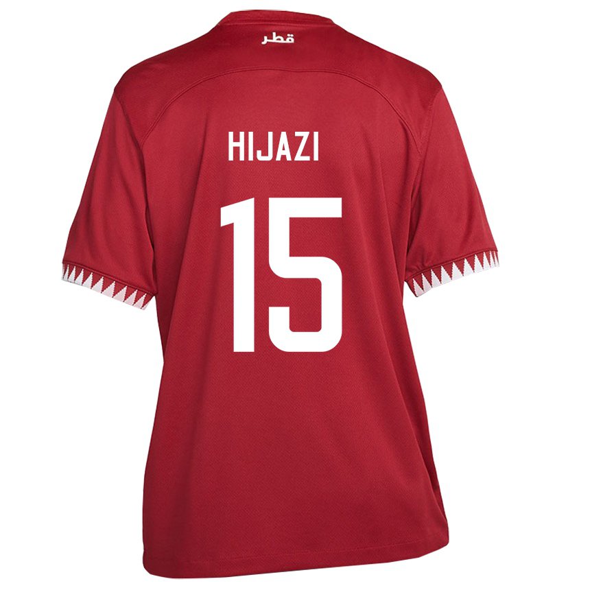 Hombre Camiseta Catar Asalet Hijazi #15 Granate 1ª Equipación 22-24 La Camisa Chile