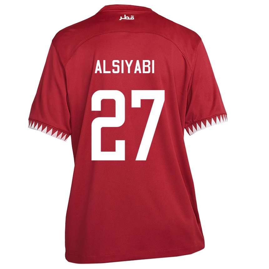 Hombre Camiseta Catar Nasra Alsiyabi #27 Granate 1ª Equipación 22-24 La Camisa Chile