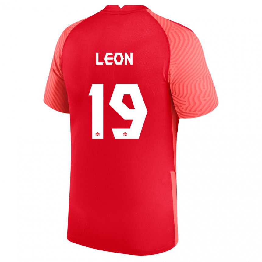 Hombre Camiseta Canadá Adriana Leon #19 Rojo 1ª Equipación 22-24 La Camisa Chile