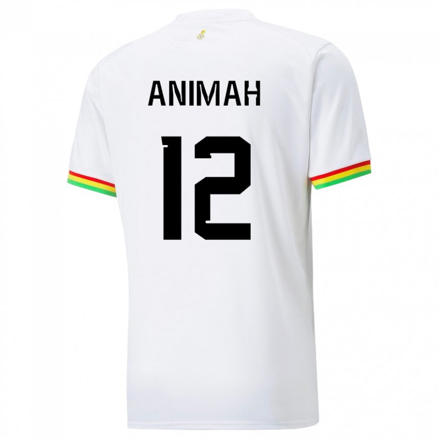 Hombre Camiseta Ghana Grace Animah #12 Blanco 1ª Equipación 22-24 La Camisa Chile