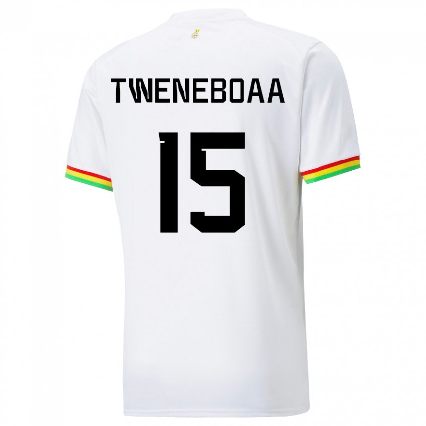 Hombre Camiseta Ghana Justice Tweneboaa #15 Blanco 1ª Equipación 22-24 La Camisa Chile