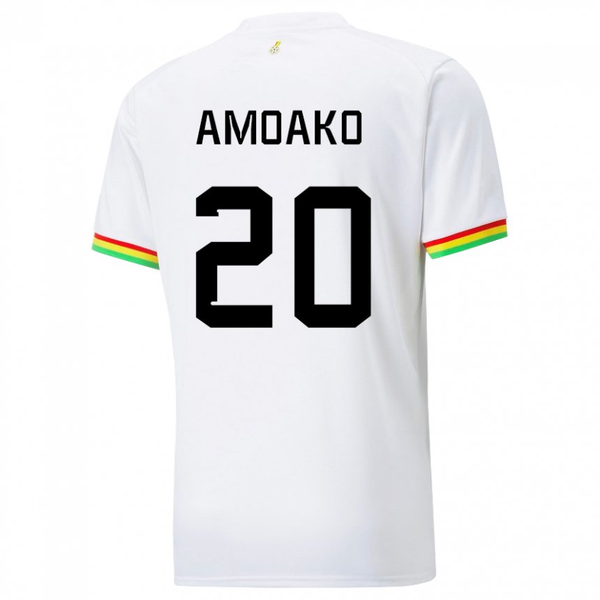 Hombre Camiseta Ghana Linda Amoako #20 Blanco 1ª Equipación 22-24 La Camisa Chile