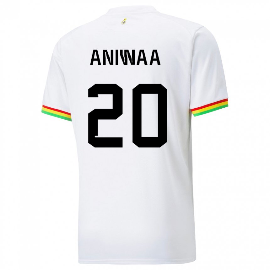 Hombre Camiseta Ghana Louisa Aniwaa #20 Blanco 1ª Equipación 22-24 La Camisa Chile