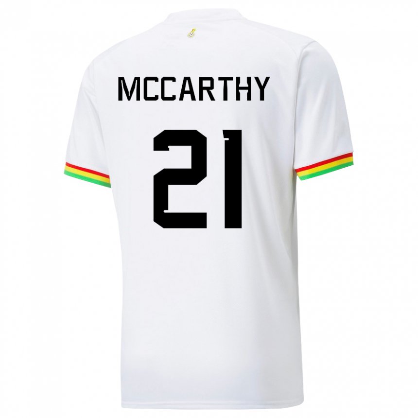 Hombre Camiseta Ghana Kerrie Mccarthy #21 Blanco 1ª Equipación 22-24 La Camisa Chile