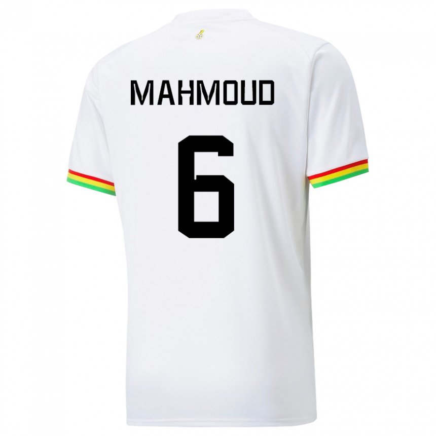 Hombre Camiseta Ghana Mohaison Mahmoud #6 Blanco 1ª Equipación 22-24 La Camisa Chile