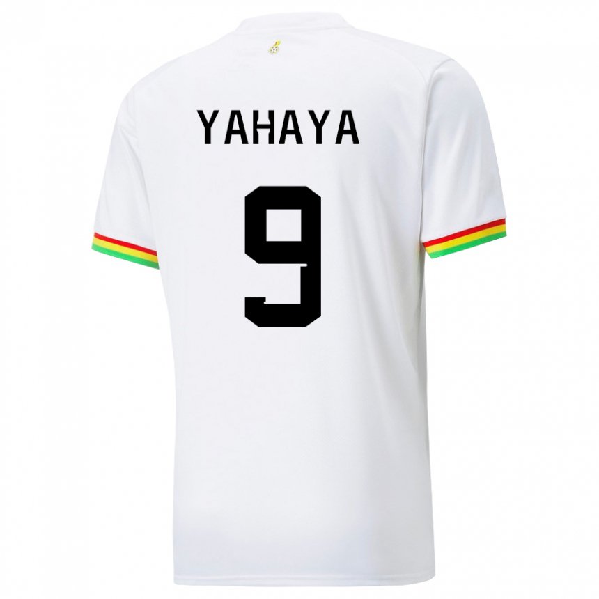 Hombre Camiseta Ghana Mohammed Yahaya #9 Blanco 1ª Equipación 22-24 La Camisa Chile