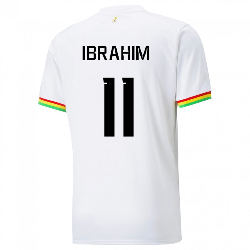 Hombre Camiseta Ghana Zubairu Ibrahim #11 Blanco 1ª Equipación 22-24 La Camisa Chile