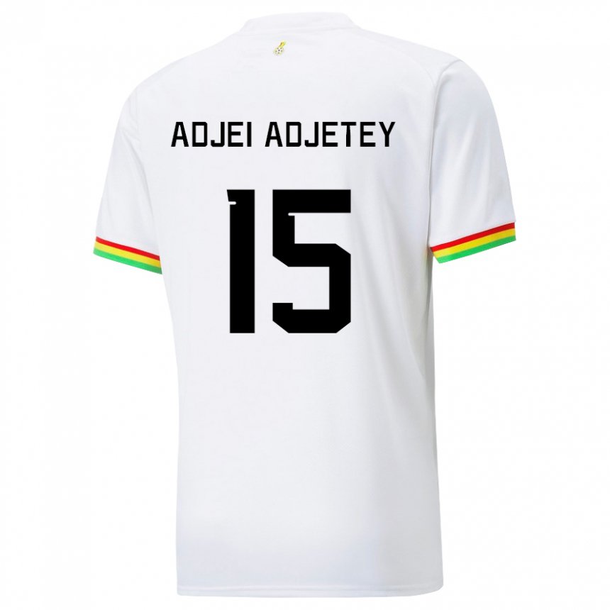 Hombre Camiseta Ghana Jonas Adjei Adjetey #15 Blanco 1ª Equipación 22-24 La Camisa Chile