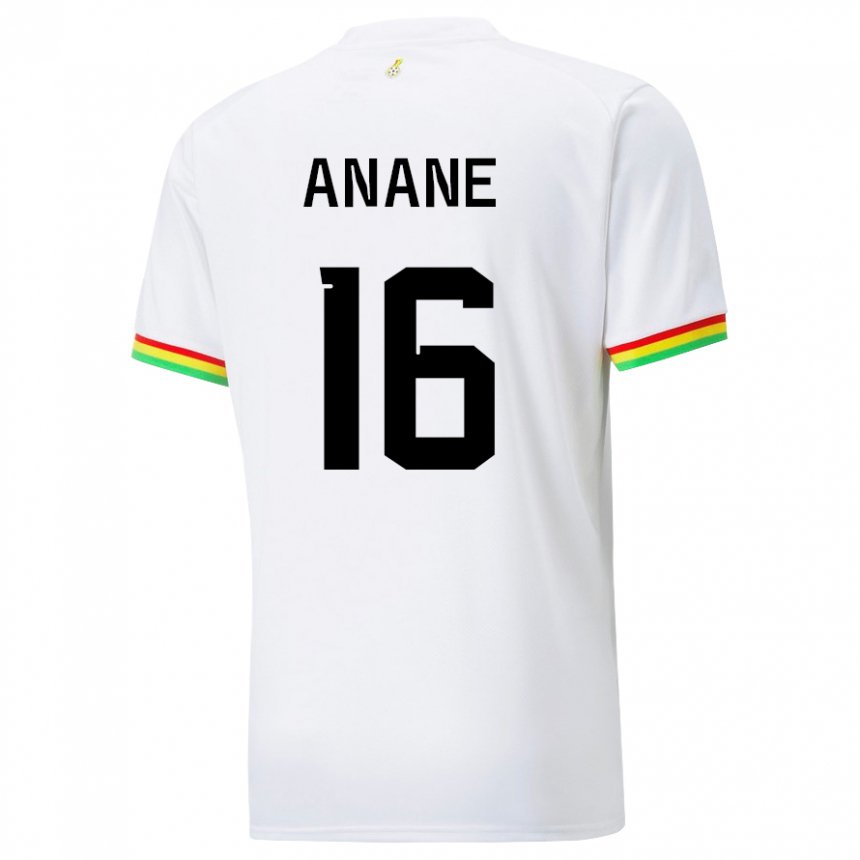 Hombre Camiseta Ghana Vincent Anane #16 Blanco 1ª Equipación 22-24 La Camisa Chile