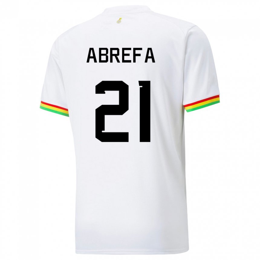 Hombre Camiseta Ghana Kelvin Abrefa #21 Blanco 1ª Equipación 22-24 La Camisa Chile