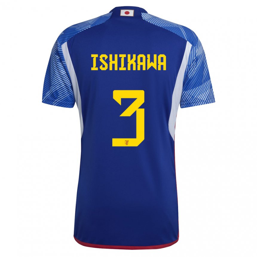 Hombre Camiseta Japón Seita Ishikawa #3 Azul Real 1ª Equipación 22-24 La Camisa Chile