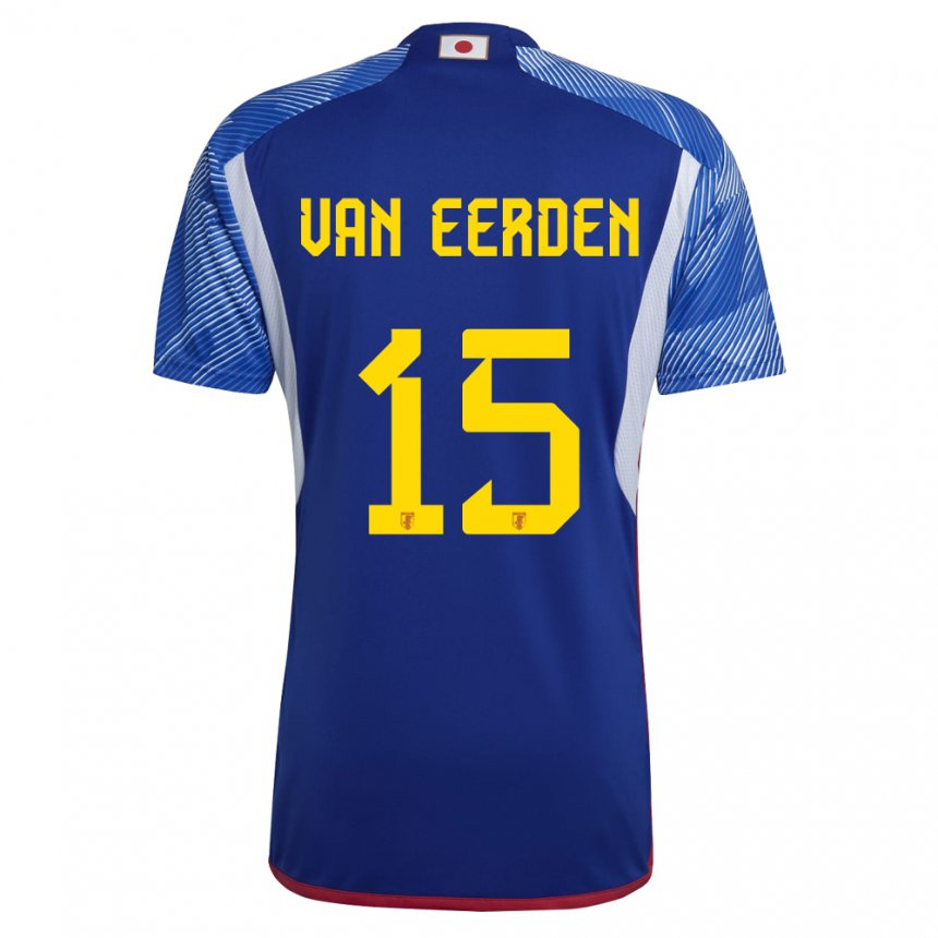 Hombre Camiseta Japón Shawn Van Eerden #15 Azul Real 1ª Equipación 22-24 La Camisa Chile