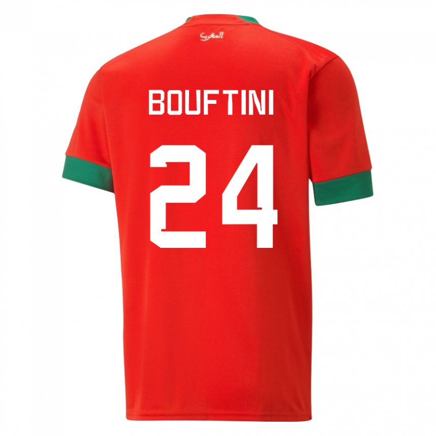 Hombre Camiseta Marruecos Sofia Bouftini #24 Rojo 1ª Equipación 22-24 La Camisa Chile