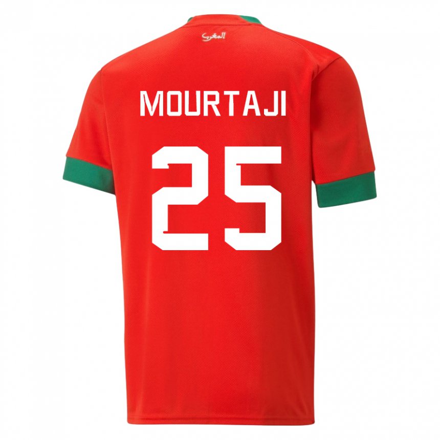 Hombre Camiseta Marruecos Chaymaa Mourtaji #25 Rojo 1ª Equipación 22-24 La Camisa Chile