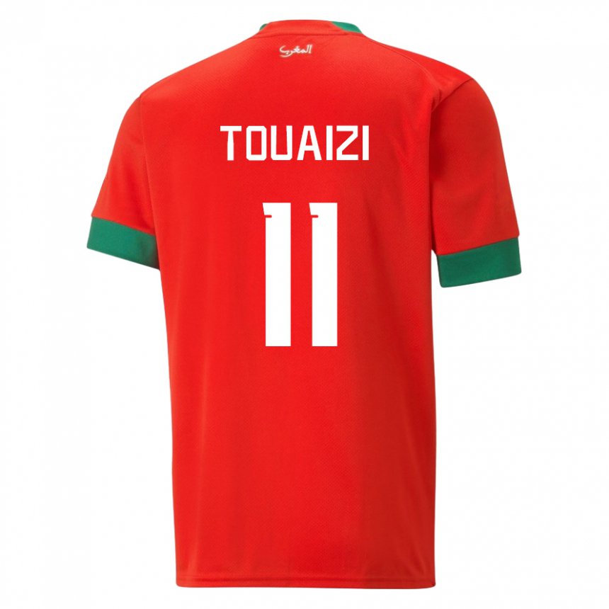 Hombre Camiseta Marruecos Nabil Touaizi #11 Rojo 1ª Equipación 22-24 La Camisa Chile