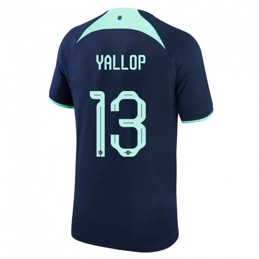 Hombre Camiseta Australia Tameka Yallop #13 Azul Oscuro 2ª Equipación 22-24 La Camisa Chile