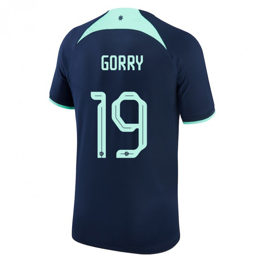 Hombre Camiseta Australia Katrina Gorry #19 Azul Oscuro 2ª Equipación 22-24 La Camisa Chile