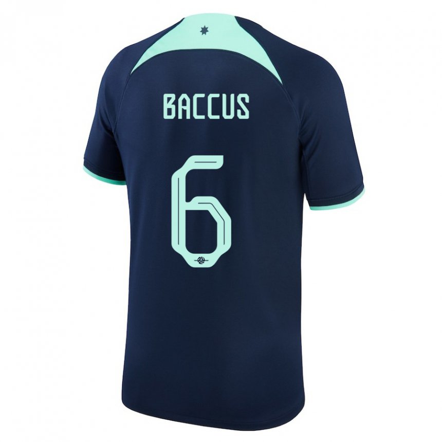 Hombre Camiseta Australia Keanu Baccus #6 Azul Oscuro 2ª Equipación 22-24 La Camisa Chile