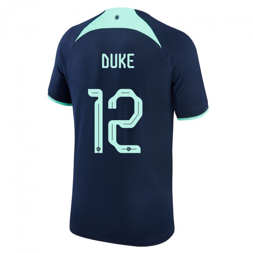 Hombre Camiseta Australia Mitch Duke #12 Azul Oscuro 2ª Equipación 22-24 La Camisa Chile