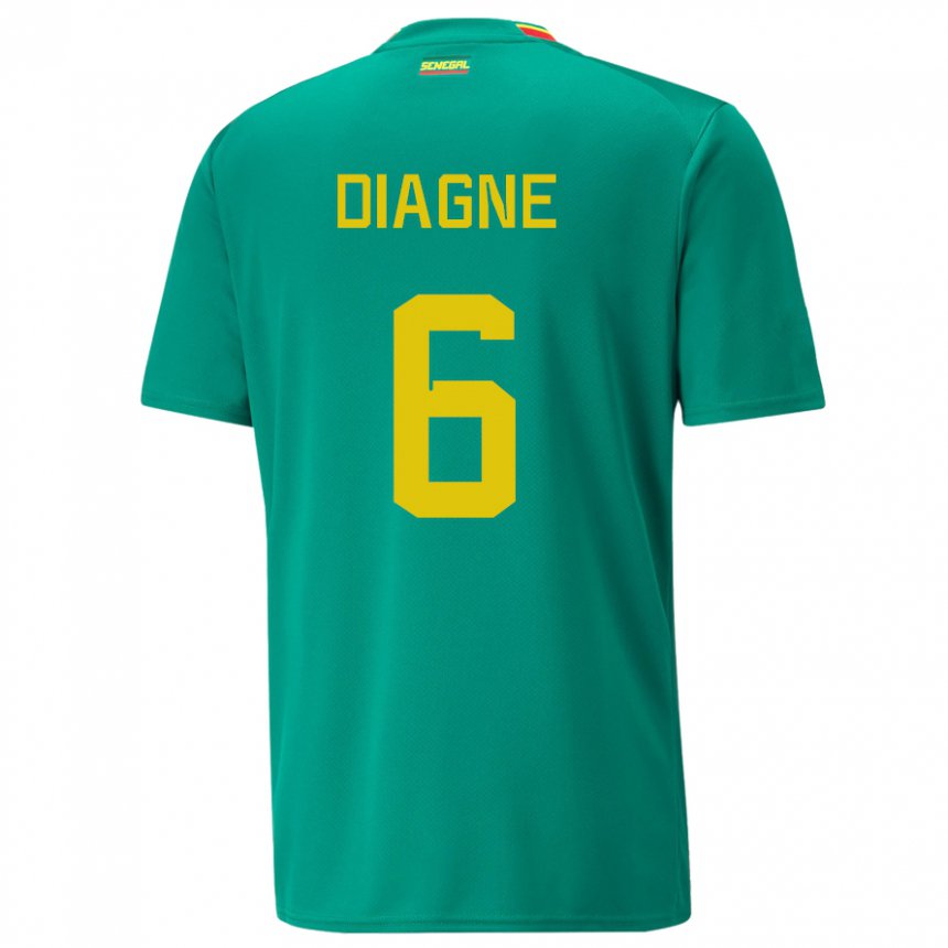 Hombre Camiseta Senegal Edmee Diagne #6 Verde 2ª Equipación 22-24 La Camisa Chile