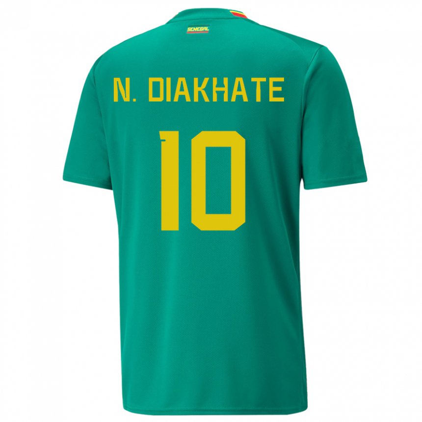 Hombre Camiseta Senegal Ndeye Awa Diakhate #10 Verde 2ª Equipación 22-24 La Camisa Chile