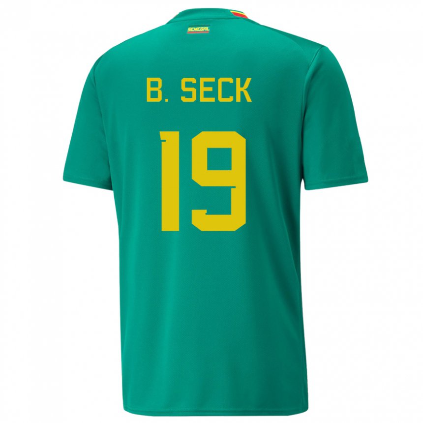 Hombre Camiseta Senegal Bineta Korkel Seck #19 Verde 2ª Equipación 22-24 La Camisa Chile