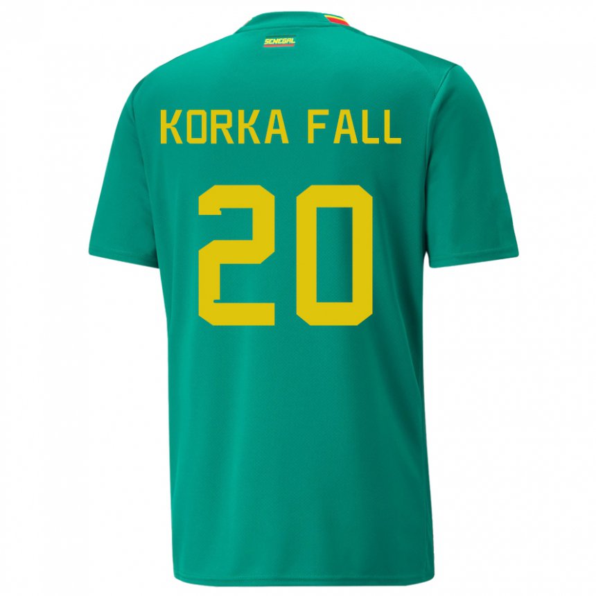 Hombre Camiseta Senegal Korka Fall #20 Verde 2ª Equipación 22-24 La Camisa Chile